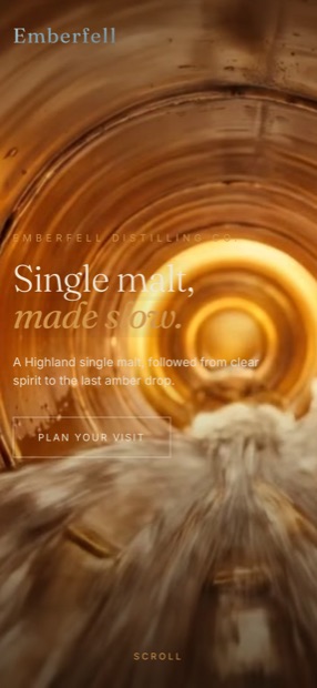 The cask interior in a portrait frame, the bright ring of light behind the stacked headline.